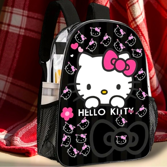 hello kitty kevlar backpack Faux Leather for Women - Bundle with 16" Hello Kitty Backpack with Front Pocket Plus Water Bottle, Stickers, More | Hello Kitty Backpack Set Carry your childs essentials in style with this Sanrio Hello Kitty Kids Small Backpack Hello Kitty - Transparent